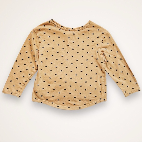 Gap Kids Toddler 100% Organic Cotton Brown Star Print Tunic Long Sleeve Top 3T - Picture 3 of 6